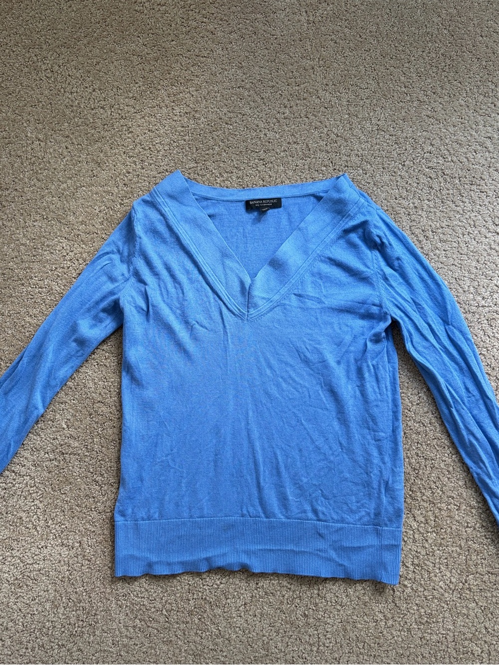 Banana Republic Cornflower Blue V-Neck Women's Sweater